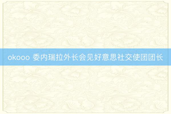 okooo 委内瑞拉外长会见好意思社交使团团长