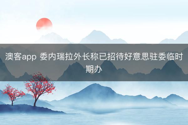 澳客app 委内瑞拉外长称已招待好意思驻委临时期办