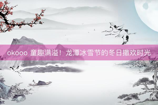 okooo 童趣满溢！龙潭冰雪节的冬日撒欢时光