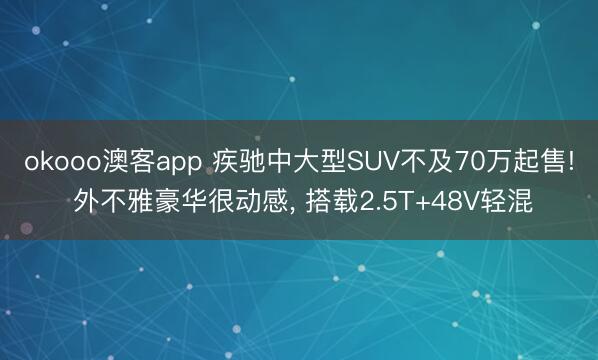 okooo澳客app 疾驰中大型SUV不及70万起售! 外不雅豪华很动感, 搭载2.5T+48V轻混