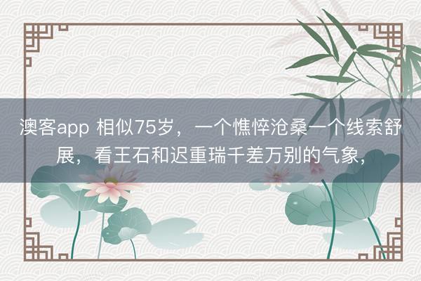 澳客app 相似75岁，一个憔悴沧桑一个线索舒展，看王石和迟重瑞千差万别的气象，