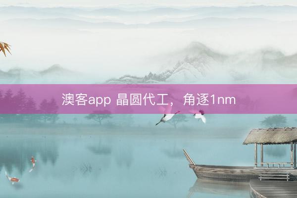 澳客app 晶圆代工，角逐1nm