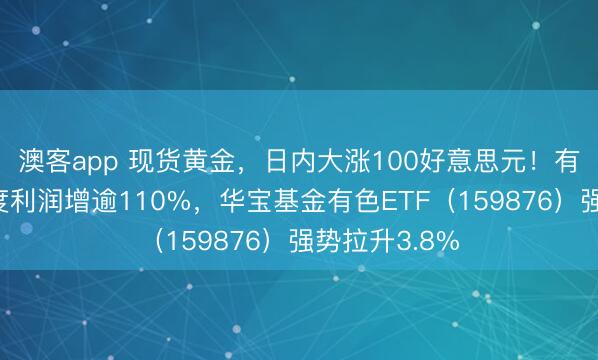 澳客app 现货黄金，日内大涨100好意思元！有色金属一季度利润增逾110%，华宝基金有色ETF（159876）强势拉升3.8%