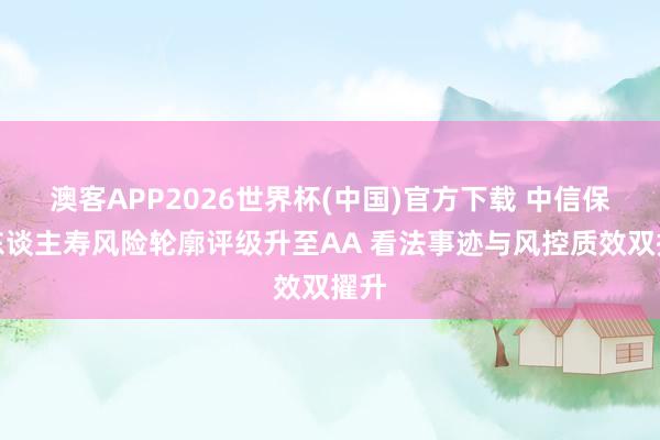澳客APP2026世界杯(中国)官方下载 中信保诚东谈主寿风险轮廓评级升至AA 看法事迹与风控质效双擢升