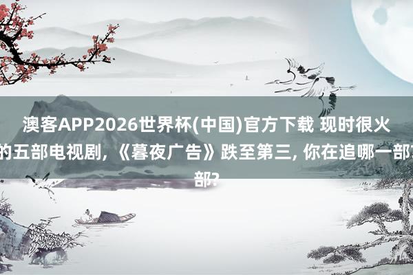 澳客APP2026世界杯(中国)官方下载 现时很火的五部电视剧， 《暮夜广告》跌至第三， 你在追哪一部?