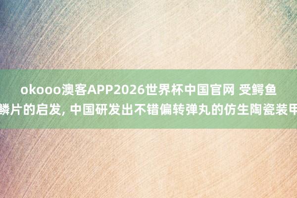 okooo澳客APP2026世界杯中国官网 受鳄鱼鳞片的启发， 中国研发出不错偏转弹丸的仿生陶瓷装甲