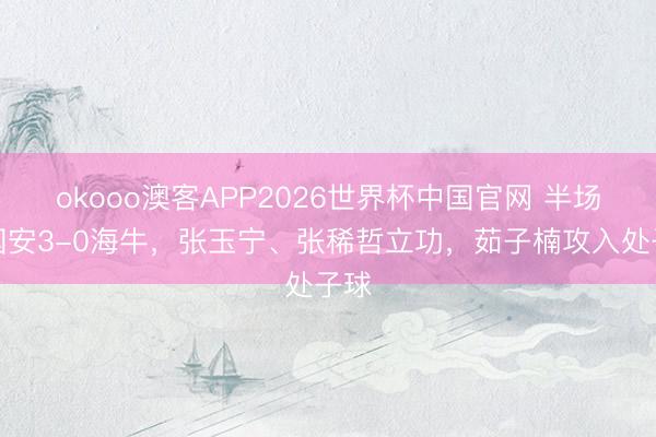 okooo澳客APP2026世界杯中国官网 半场：国安3-0海牛，张玉宁、张稀哲立功，茹子楠攻入处子球