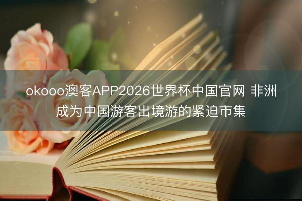 okooo澳客APP2026世界杯中国官网 非洲成为中国游客出境游的紧迫市集
