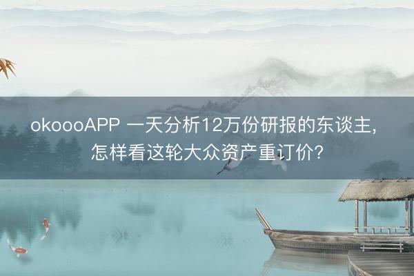 okoooAPP 一天分析12万份研报的东谈主， 怎样看这轮大众资产重订价?