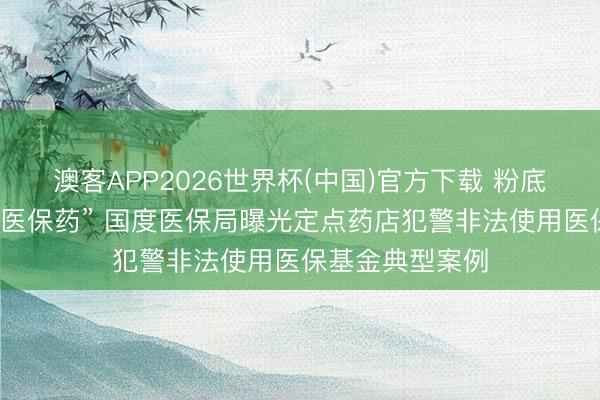 澳客APP2026世界杯(中国)官方下载 粉底液、尿不湿变“医保药” 国度医保局曝光定点药店犯警非法使用医保基金典型案例