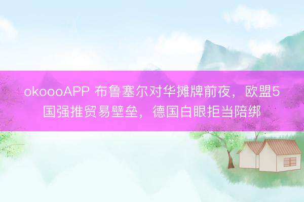 okoooAPP 布鲁塞尔对华摊牌前夜，欧盟5国强推贸易壁垒，德国白眼拒当陪绑