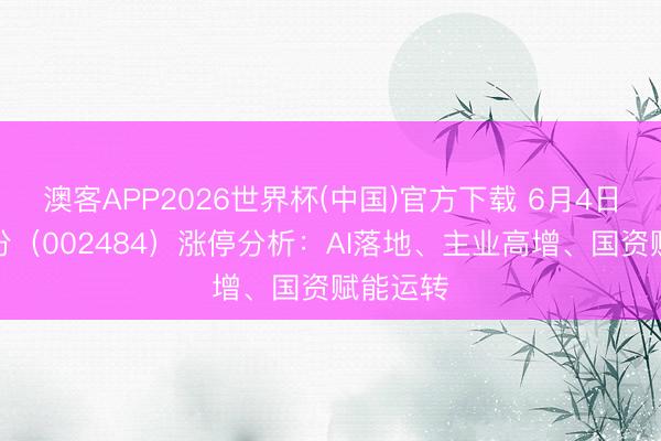 澳客APP2026世界杯(中国)官方下载 6月4日江海股份（002484）涨停分析：AI落地、主业高增、国资赋能运转
