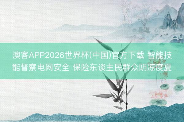 澳客APP2026世界杯(中国)官方下载 智能技能督察电网安全 保险东谈主民群众阴凉度夏