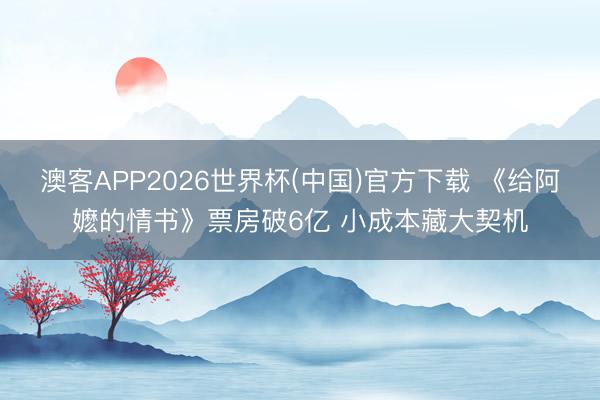澳客APP2026世界杯(中国)官方下载 《给阿嬷的情书》票房破6亿 小成本藏大契机
