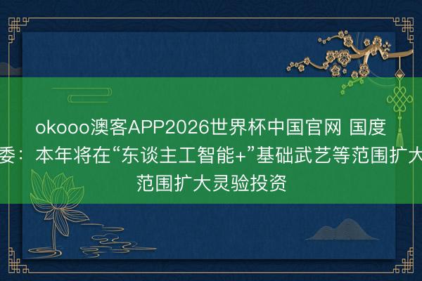okooo澳客APP2026世界杯中国官网 国度发展改良委：本年将在“东谈主工智能+”基础武艺等范围扩大灵验投资