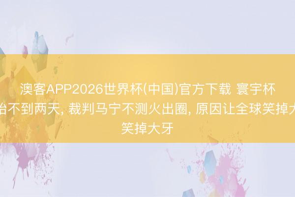 澳客APP2026世界杯(中国)官方下载 寰宇杯初始不到两天， 裁判马宁不测火出圈， 原因让全球笑掉大牙