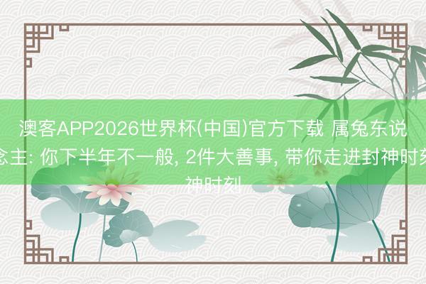 澳客APP2026世界杯(中国)官方下载 属兔东说念主: 你下半年不一般， 2件大善事， 带你走进封神时刻